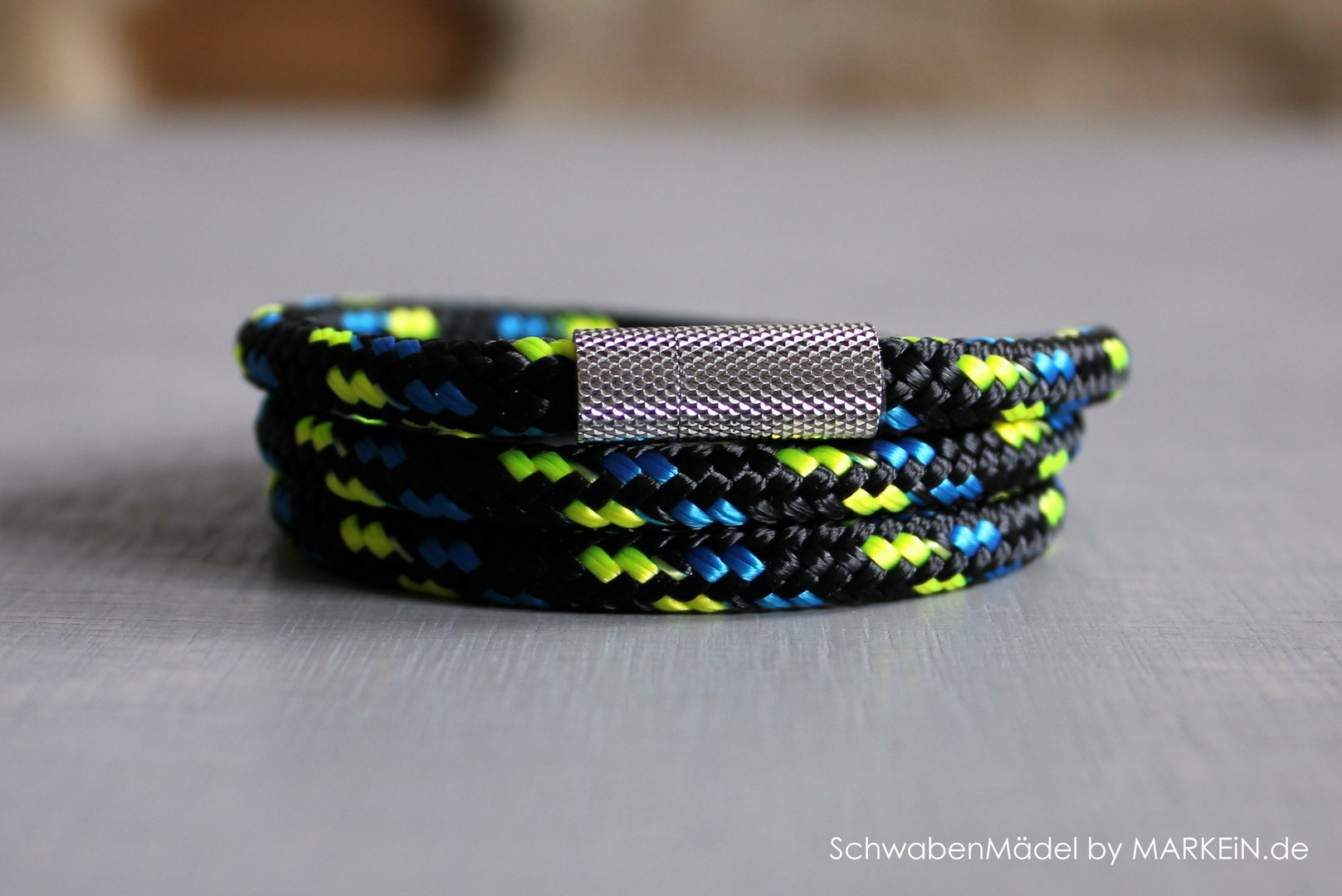3er Armband | TAU | schwarz-gelb-blau | vegan | 6mm